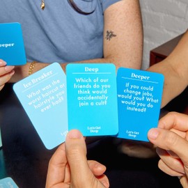 Let's Get Deep: Friends Edition by Relatable, Fun Group Card Game, Easy Adult Game for Game Night, Perfect for Party Games with Friends, Includes 400 Question Cards, Three Increasingly Personal Levels