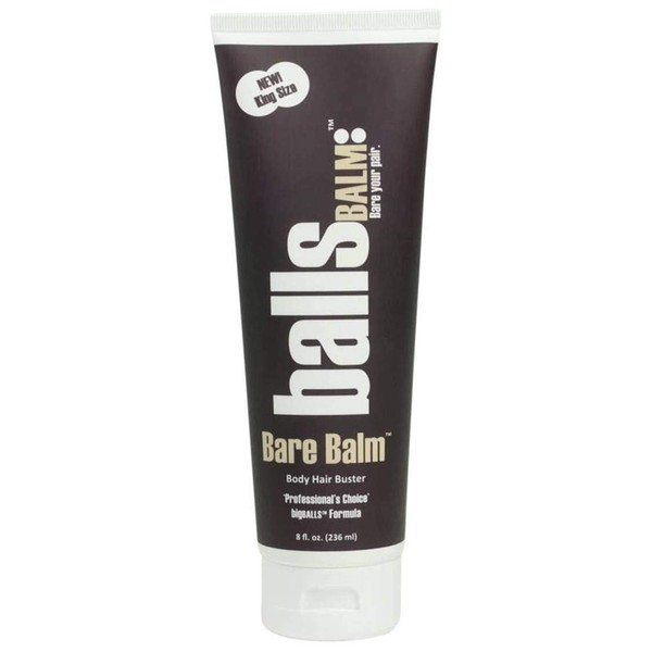 BallsBALM Bare Balm - 8 Fl Oz Sensitive Skin Body Hair Removal & Smoothening Cream