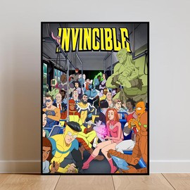 Invincible Poster - A Unique Superhero Wall Artwork Exclusive for Fans - Unframed Poster - A Vivid Anime Print Suitable for Home and Office Decoration - Color: Unframed Style, Size: 16x24inch(40x60cm) Unframe