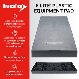 DiversiTech EL3636-3 E Lite Plastic Equipment Pad for HVAC Systems, Outdoor Equipment Mounting Base, Condenser Pad, 36" x 36" x 3", Gray