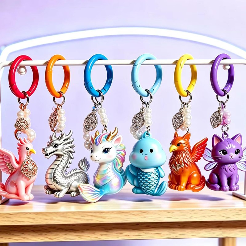 Hordolry 60Pcs Colourful Carabiner Clip Kit, Metal Key Ring Clip