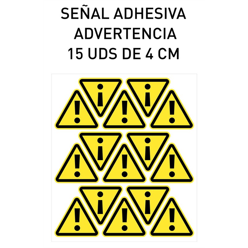 Warning Sign General Warning 15 Pack 4cm Yellow Triangle Stickers