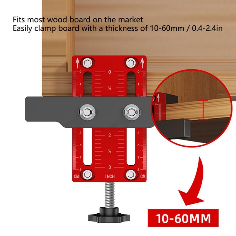 Cabinet Door Mounting Jig, Aluminum Alloy Support Arm and Clamp,