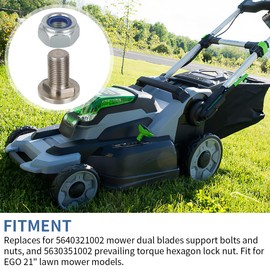 2 PC Lawn Mower Blade Bolts Replace for 5630351002,5640321002 for EGO 21" Lawn Mower Blade Power Parts LM2130, LM2133, LM2130SP, LM2135SP, LM2150SP, LM2156SP - Comes with Hexagon Nuts