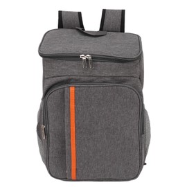Thermal Insulated Food Delivery Backpack Oxford Cloth and PEVA 18L Grey Leakproof Cooler Backpack for Fruits Drinks Lunch Boxes