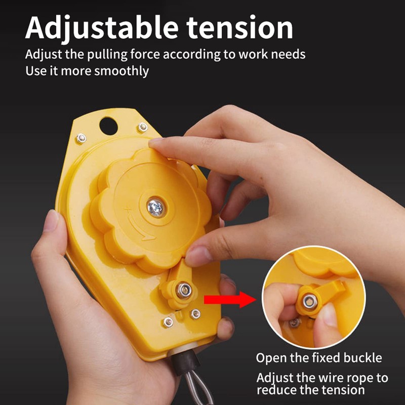 Annadue Retractable Spring Pull, Yellow Heavy Duty Hanging Tool Holder,