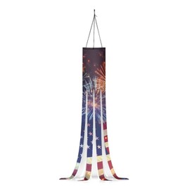 Binienty 4th of July Decor - 2 Pack Wind Socks for Outside Heavy Duty American Flag Windsock, for Memorial Day Independence Day & All Patriotic Events Outdoor Yard Garden Decor