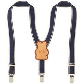 Imai Company [Made in Japan] Kids Suspenders (Kuma BEAR) Navy Blue x Beige Children's Compatible Height: 31.5 - 43.3 inches (80 - 110 cm), Y-Shaped, (Bear BEAR) Navy Blue x Beige