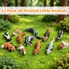 AQXYTK 12 PCS 3D Printed Foreset Animals Figures Toys