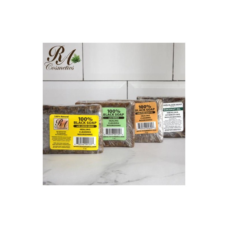 100% African Black Soap Bar w/ Mango