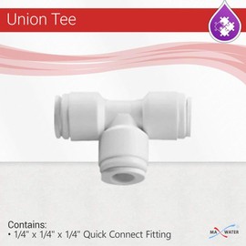Union Tee 1/4" Fitting Connection Reverse Osmosis Water Filter T connector quick