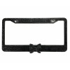 SDeelCase Black Bow Tie Bling Diamond Crystal License Plate Metal