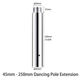 VEETALEE Pole Extension for Dancing Pole, 45mm - 250mm/10” Stainless Steel Extending Tube Tube to Connect Dancing Pole, Height Adjustable Replacement Accessories for Dance Pole