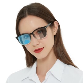 MARE AZZURO Photochromic Bifocal Reading Glasses 2.50+ Women Blue Light Outdoor Readers 1.00 1.25 1.50 1.75 2.00 2.25 2.50 2.75 3.00 3.50 (B+clear, 2.5)