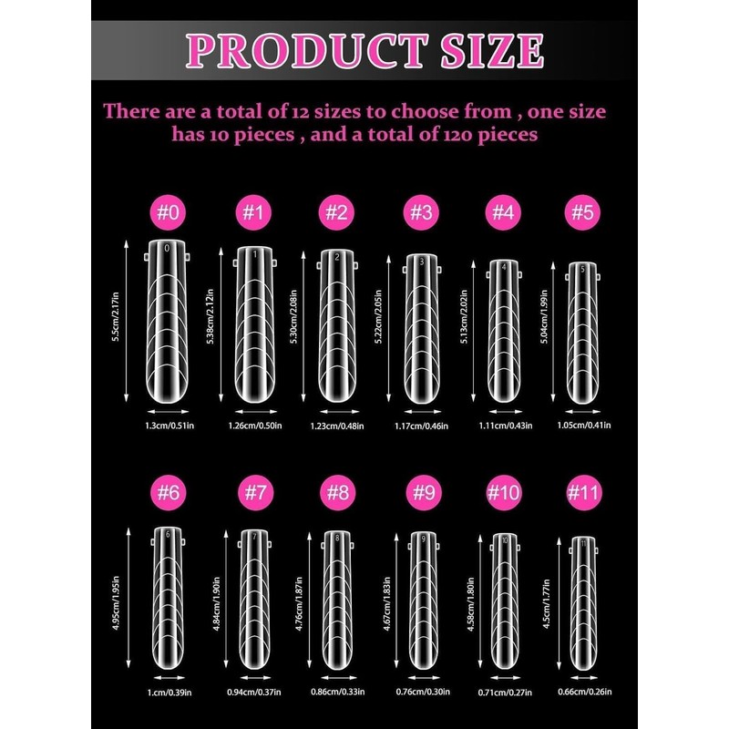 EBANKU 120 PCS Coffin Dual Nail Forms for Poly Gel,