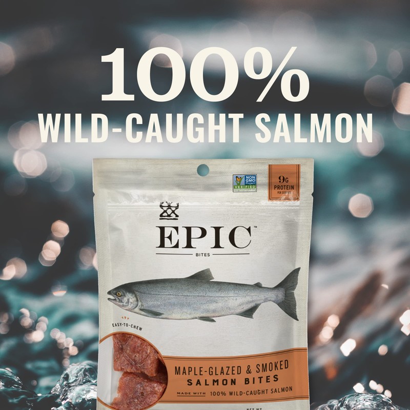EPIC Salmon Bites, Wild Caught, 8 ct, 2.5 oz Pouches