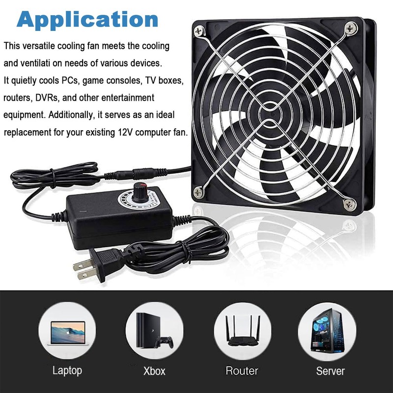 LUCKTE Upgrade Axial Fan1 Big Airflow Computer Fan with AC