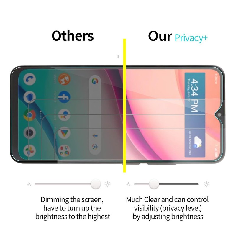 Anbzsign 2 Pack Privacy Tempered Glass Screen Protector for TCL