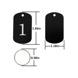 StayMax Aluminum Numbered Tags Key Tags ID Tags (1-25, Black)