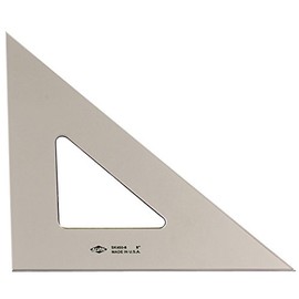 Alvin, SK450-8, 8" Smoke-Tint Triangle Ruler, Math Geometry Tool - 45/90 Degrees