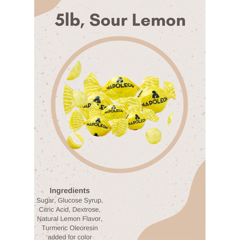 Nuts To You Belgium Napoleon Candy (5lb, Sour Lemon)