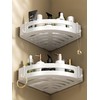 DOIAESKV 2 Pack Corner Shower Caddy with Hooks,No Drilling Aluminium