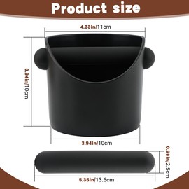 Espresso Knock Box 4.3 Inch Small Coffee Grounds Bin with Removable Knock Bar Non Slip Base Splash Proof Mini Knock Box for Home Cafes Restaurants