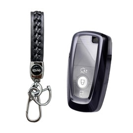 MEDZUK Compatible with Ford Ranger, Wildtrak, Raptor 2013-2022, 2023 Car Key Case with Key Fob Accessories (Black)