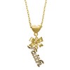 Delight Jewelry Goldtone Crystal Script ''Faith'' Goldtone Bow Heart Necklace,
