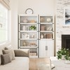 GAOMON Farmhouse Bookcases with Doors, 5 Tier Bookshelf with Storage,