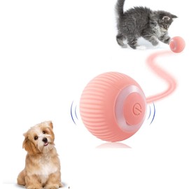 Slzhds Juguetes Interactivos para Gatos, Pelota de Juguete para Perros con Luz LED, Pelota Interactiva para Perro, Recargable, Rebote Automático, para Gatos y Perros Pequeños y Medianos (Rosa)