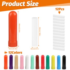 HOCUCHELAND 12 Stck Riechstifte fr ?therische ?le, ?therisches ?l R?hren mit 12 Dochten, Nachfllbarer Inhalator in 12-Farben, Nasen Inhalatoren R?hrchen fr Aromatherapie und Parfm
