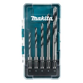 Makita E-15148 SDS-PLUS Wood Drill Bit Set 5-Piece in Storage Box, Wood Twist Drill Bit for Soft and Hardwood, Diameter 4-10 mm