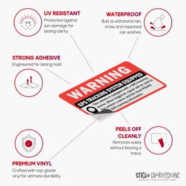 Sticky Expressions | GPS Tracking Sticker For Car (8 Pcs), Size 3" by 1.5" - Strong Adhesive, Durable, Waterproof, UV Resistant Anti Theft Stickers For Cars - Perfect GPS Sticker For Enhanced Security