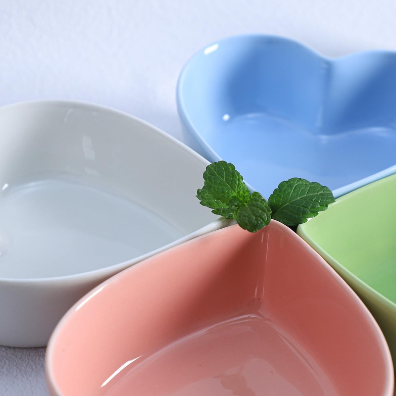 (Blue) - WAIT FLY Heart-Shaped Bowls for Salad Soup Snack