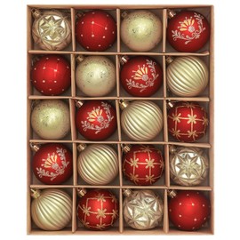 Valery Madelyn Christmas Tree Decorations Christmas Baubles Red Gold 20pcs 6cm Shatterproof Baubles for Christmas Tree Balls Ornaments for Traditional Xmas Decoration