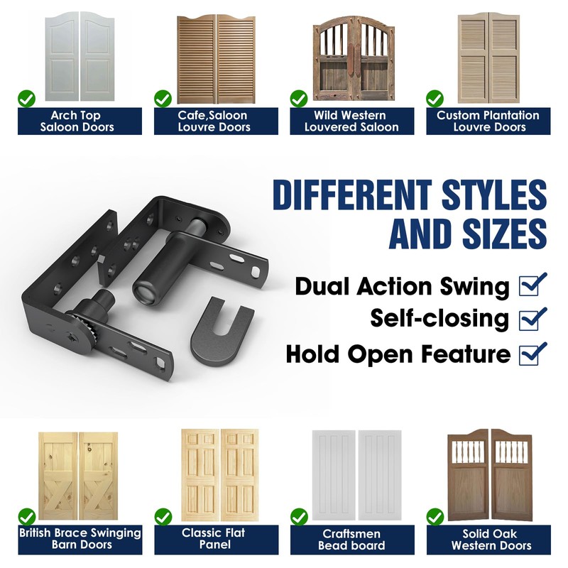 SKMYL Cafe Door Hinges, Saloon Door Hardware, Double Action Door
