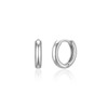 Leang 925 Silver Flat One-Touch Ring Earrings 4mm Pair /
