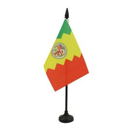 Los Angeles Table Flag 4'' x 6'' - Los Angeles city - California Desk Flag 15 x 10 cm - Black plastic stick and base - AZ FLAG