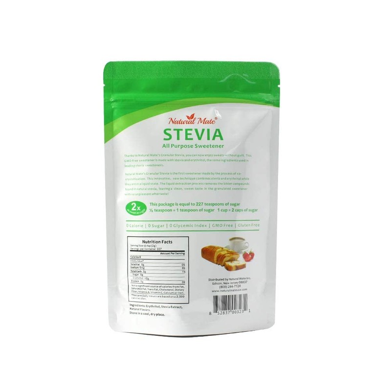 Natural Mate Zero Calorie Sweetener - Organic Stevia Granular Powder