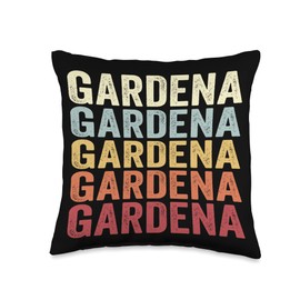 Gardena California Gardena CA Retro Vintage Text Throw Pillow, 16x16, Multicolor