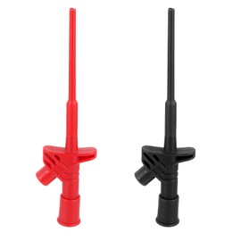 Pack of 2 Multimeter Cable Test Probe, Professional Insulated Quick Test Hook Clip, Test Probe Insulated 10 a Crocodile Clip Test Probe with 4 mm Banana Socket, Quick Test Clip, Removable Probe, Multi