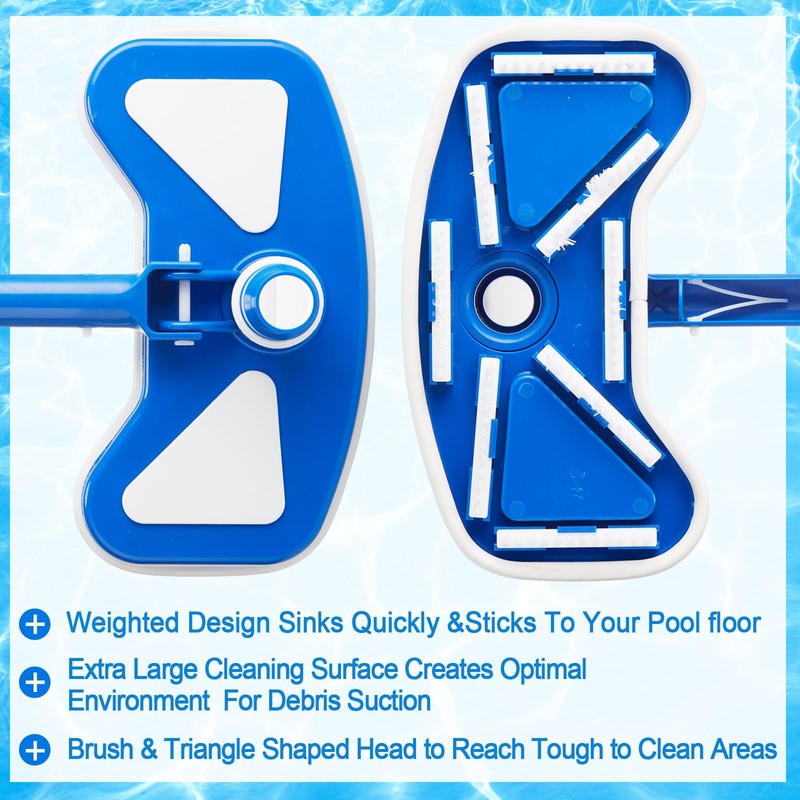 SiliFine 5 Pcs Swimming Pool Cleaning Kit 17.5'' Brush Head