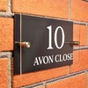 Badgemaster Layered Glass Effect Modern Anthracite Acrylic House Number Sign