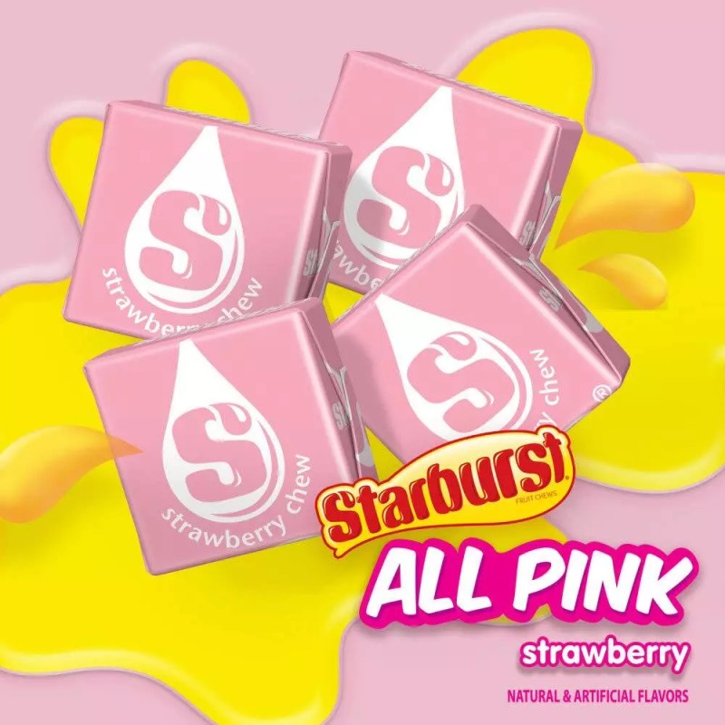 STARBURST All Pink Fruit Chews Candy Bulk Pack 24 Count