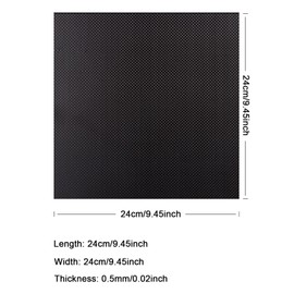 Kalolary Carbon Fiber Board Plate, 3K Real Carbon Fiber Sheets Available in 0.5mm-5mm Plain Weave Twill Weave Carbon Fiber Sheets 100% Glossy Surface Carbon Fiber Sheet (Plain Weave, 240*240*0.5mm)