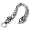 COOLSTEELANDBEYOND Mens Steel Vintage Skull Teeth Tongue Bracelet, Franco Link
