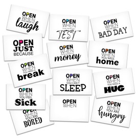 Open When you Envelope Set for Him Her, College Care Package Kit for Freshman College Teen, Daughter Son Leaving Home New Semester Gift, Motivational University 13 Pcs Envelope for Student-03