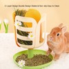 Rabbit Hay Feeders Rack: 2-in-1 Bunny Guinea Pig Food Bowl
