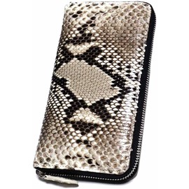 Belkut 1070963-F-523a Diamond Python, Genuine Leather, Snake Skin, Long Wallet, Men's, Women's, L-Shaped Zipper, Coin Pocket, Long Wallet, Round Zipper, Leather, Large Capacity, Multi-Functional
